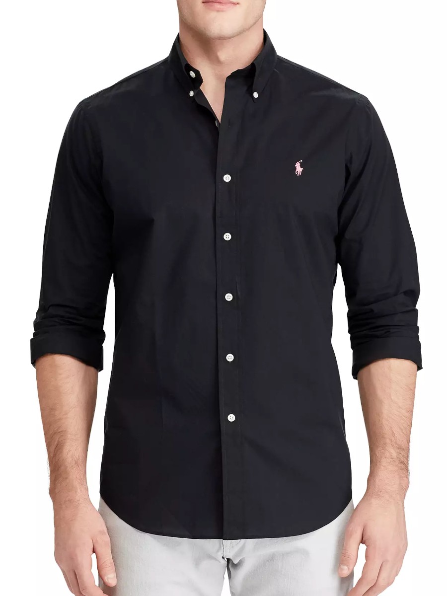 Ralph Lauren Mens Black Button Down Shirt Shop | bellvalefarms.com