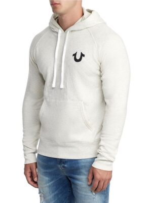 True Religion Quilted Raglan Pull Over Hoodie