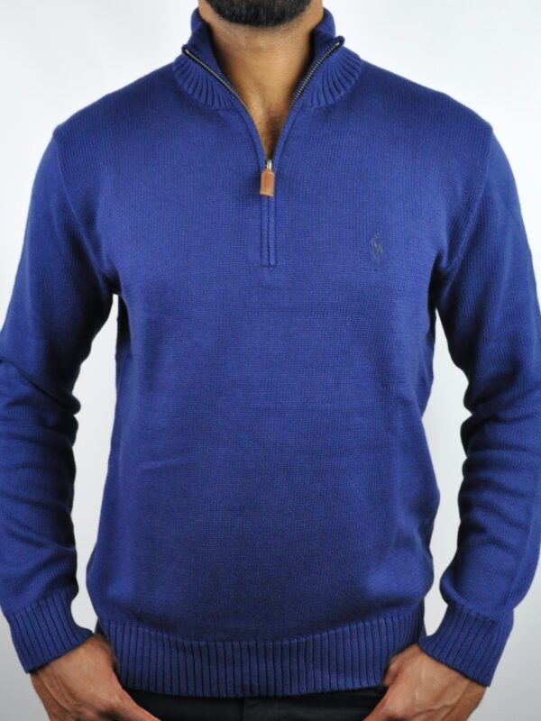 Polo Ralph Lauren Quarte Zip Knit Pima Cotton Sweater – Navy