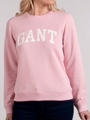 GANT Arch Logo Crew Neck Sweatshirt Jumper - Preppy Pink