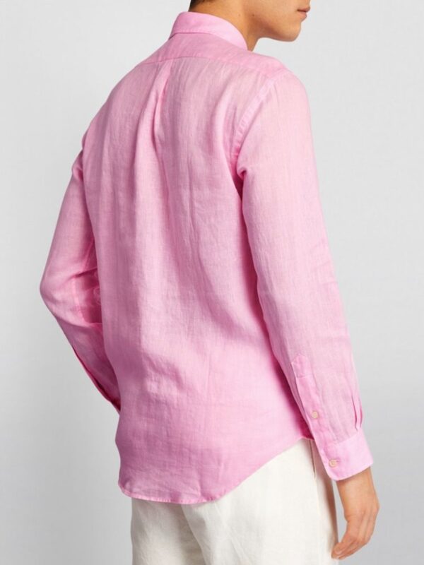 Polo Ralph Lauren Linen Button Down Shirt in Pink