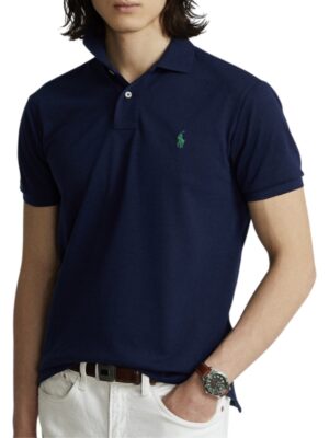 Polo Ralph Lauren Earth Polo Custom Slim Fit Polo Shirt Navy