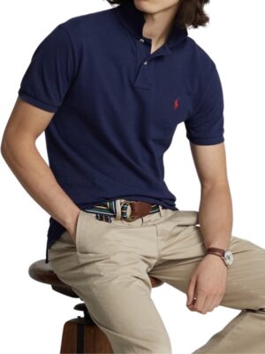 Polo Ralph Lauren Custom Slim Fit Polo Shirt Navy