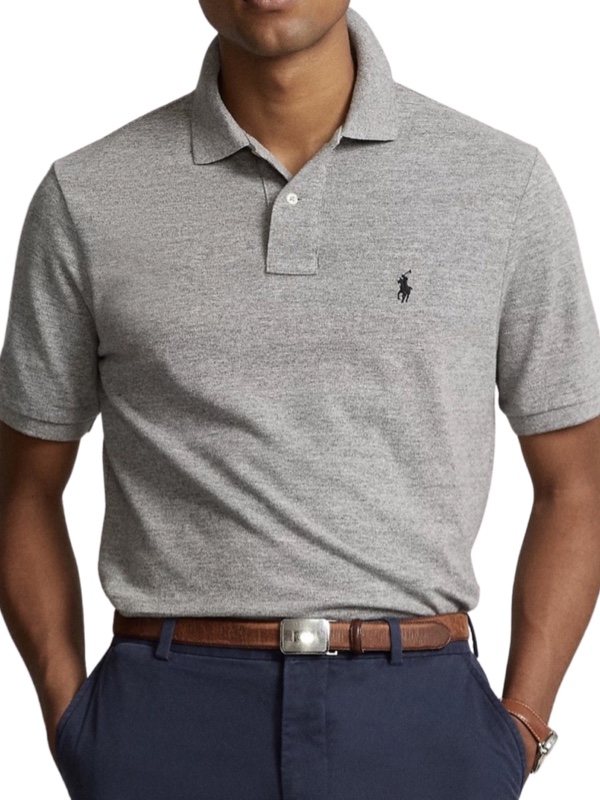 Polo Ralph Lauren Custom Slim Fit Polo Shirt Grey