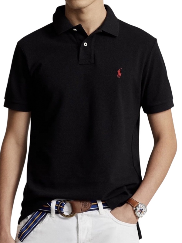 Polo Ralph Lauren Custom Slim Fit Polo Shirt Black