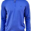 Polo Ralph Lauren Merino Wool Quarter Zip Jumper Blue