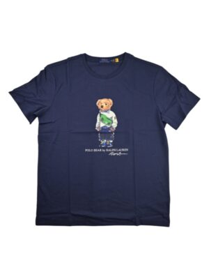 Navy Crew Neck T-Shirt with Polo Bear Logo by Polo Ralph Lauren