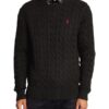 Polo Ralph Lauren Cable Knit Crew Neck Cotton Jumper - Black