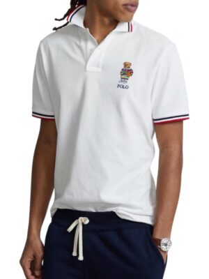 Polo Ralph Lauren Bear Polo Shirt Custom Slim Fit - White