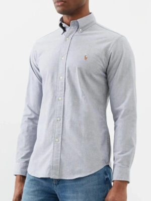 Polo Ralph Lauren Garment Dyed Oxford Shirt Classic Grey Custom Fit