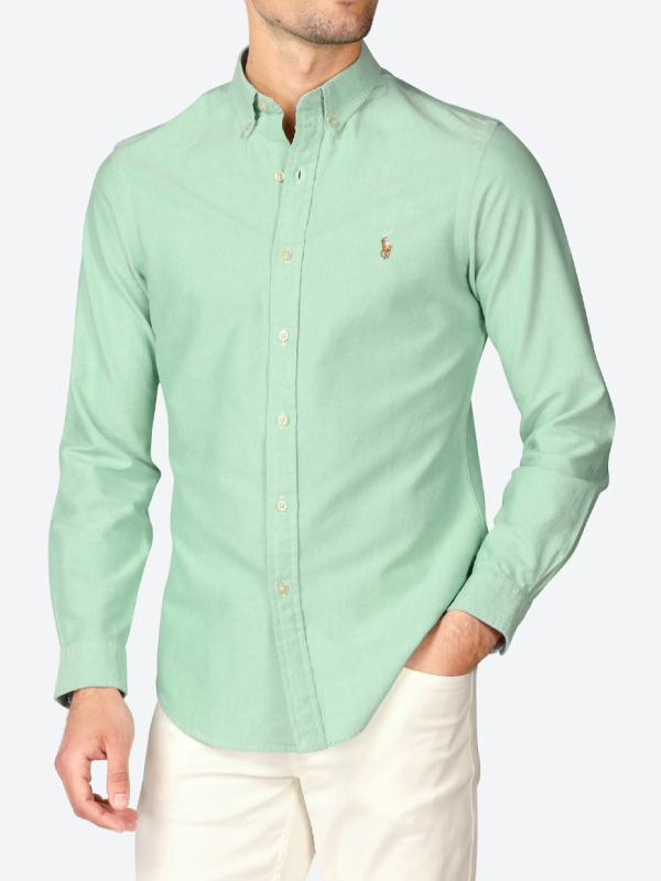 Polo Ralph Lauren Custom Fit Garment Dyed Oxford Shirt Green Size - Large