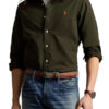 Polo Ralph Lauren men’s olive green Oxford shirt – custom fit, long sleeve