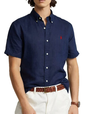 Polo Ralph Lauren men’s linen shirt custom fit in navy