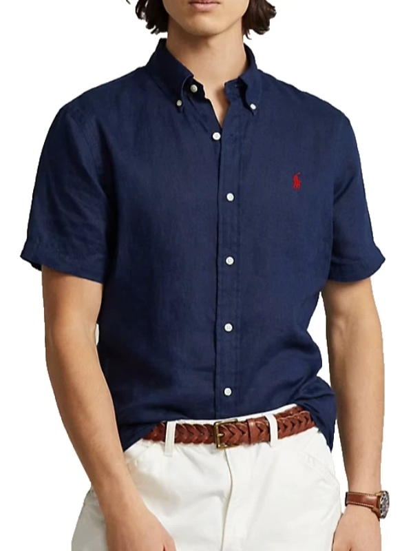 Polo Ralph Lauren men’s linen shirt custom fit in navy